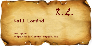 Kali Loránd névjegykártya